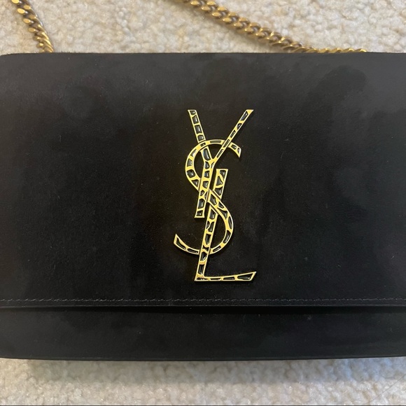 Saint Laurent Kate Small Crossbody YSL Monogram Kate Small Suede Chain Crossbody - Picture 4 of 14